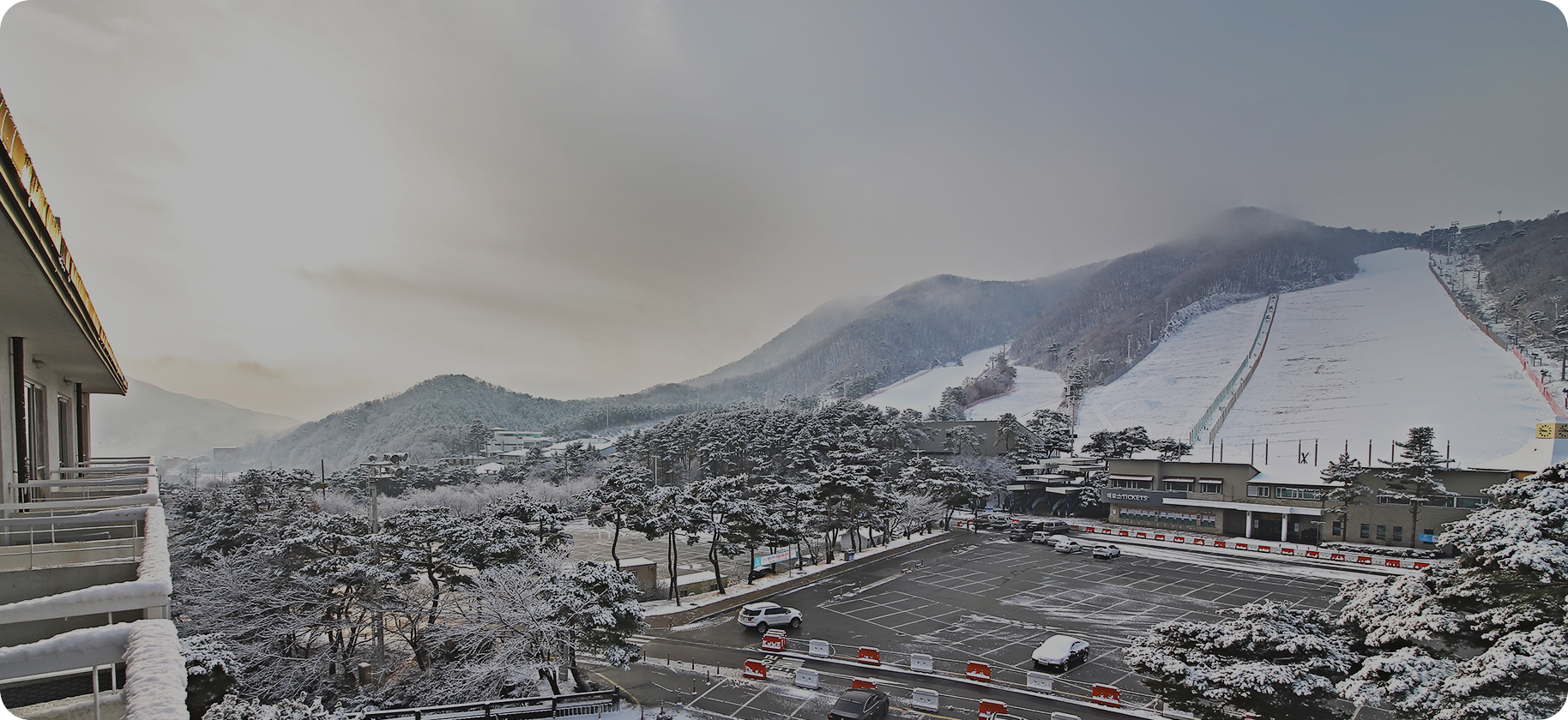 “지산리조트 스키장의 슬로프 전경