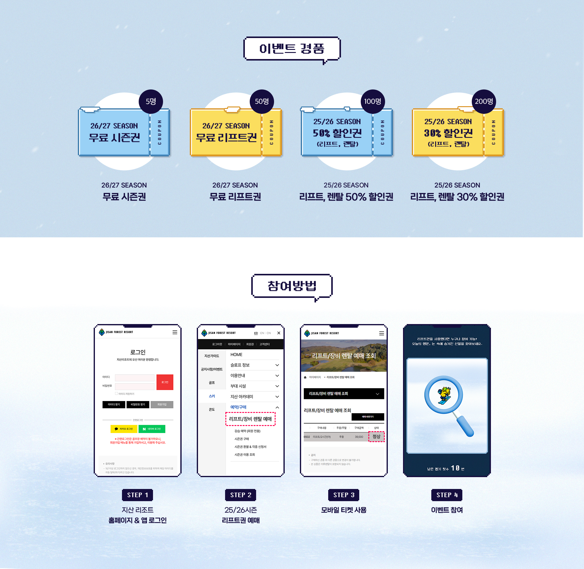 이벤트 경품과 참여방법